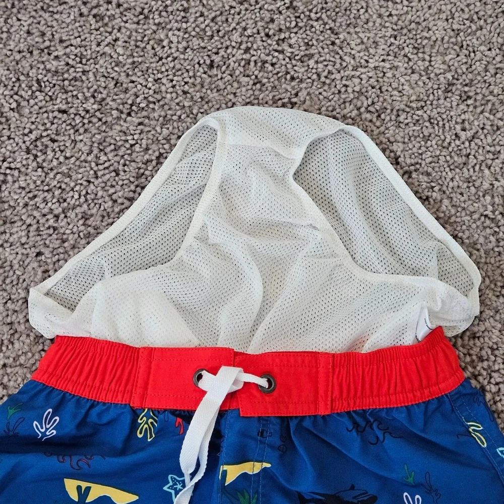 Hanna Andersson Swim Trunks Kids Size 5 Blue NEW Shark Tropical Sunblock‎ Swim